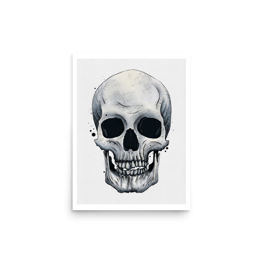 Skull Graphic Watercolour Print