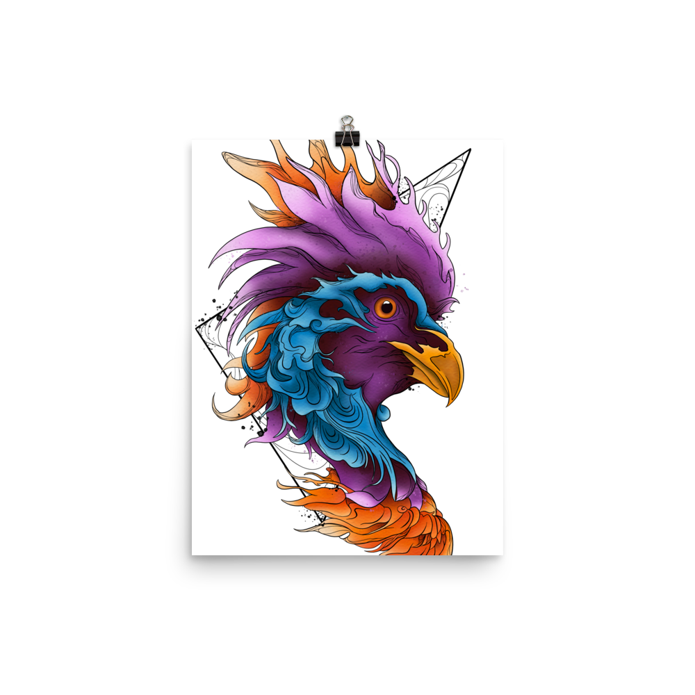 Phoenix Graphic Line Art Print