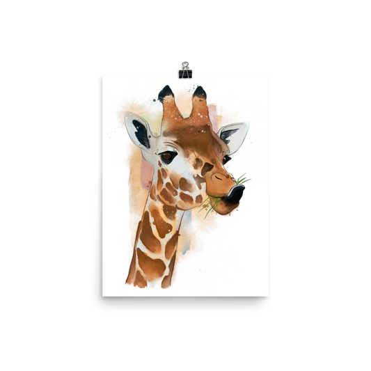Giraffe Watercolour Print