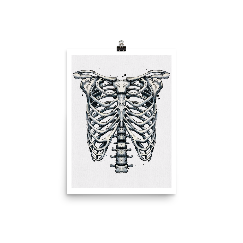 Ribcage Graphic Watercolour Print