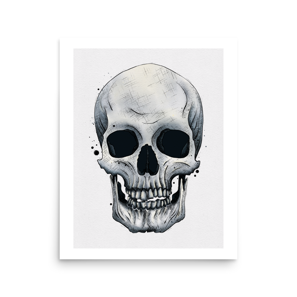 Skull Graphic Watercolour Print