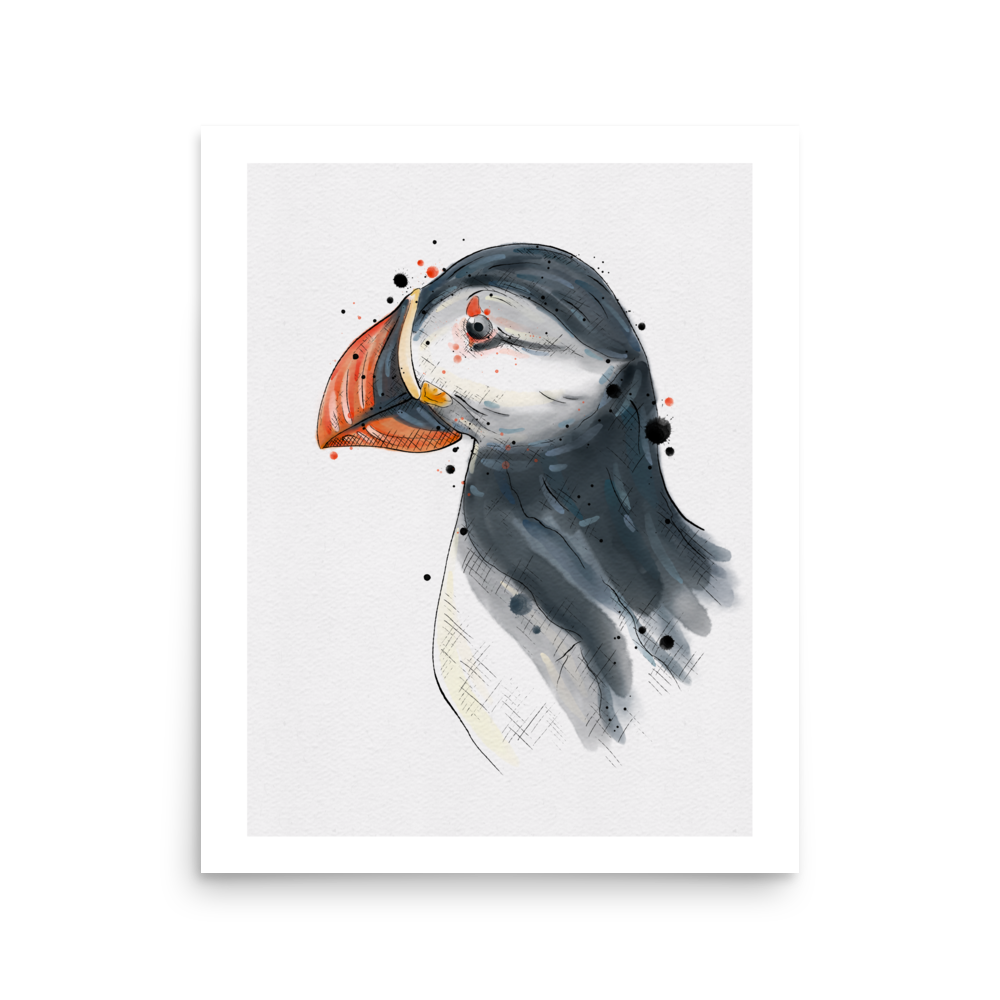 Puffin Graphic Watercolour Print