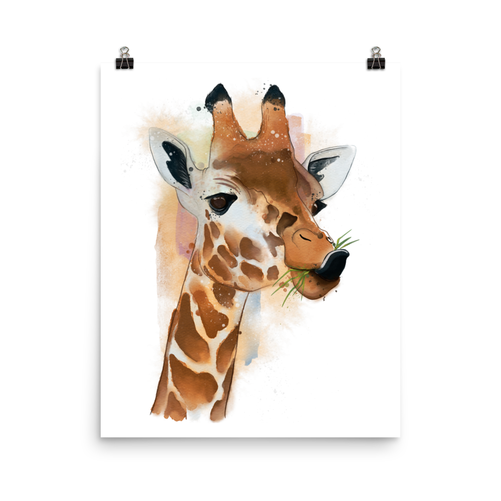 Giraffe Watercolour Print