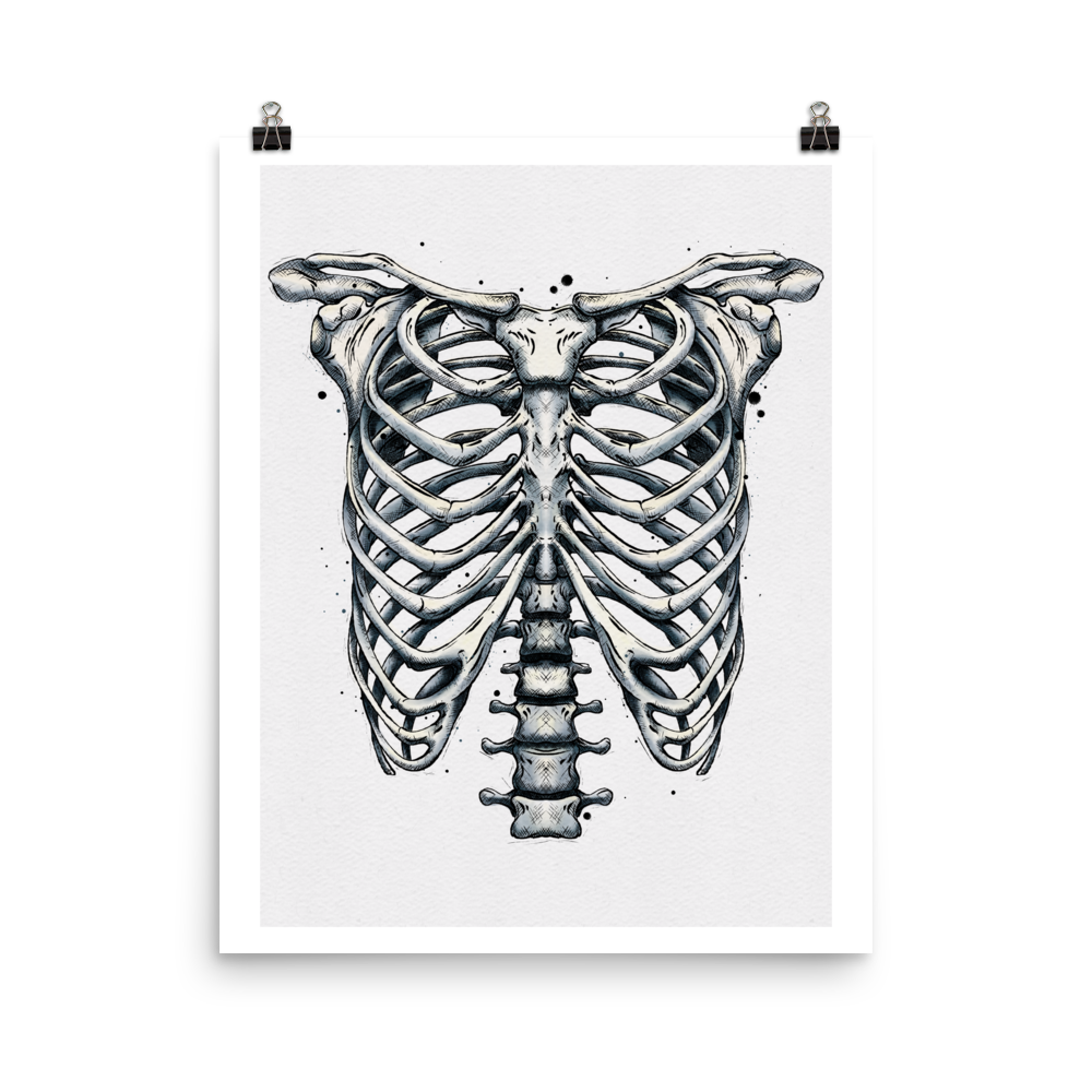 Ribcage Graphic Watercolour Print