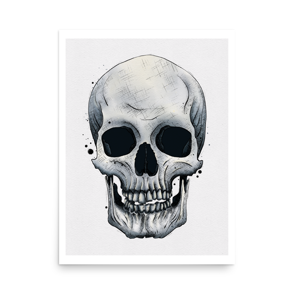 Skull Graphic Watercolour Print