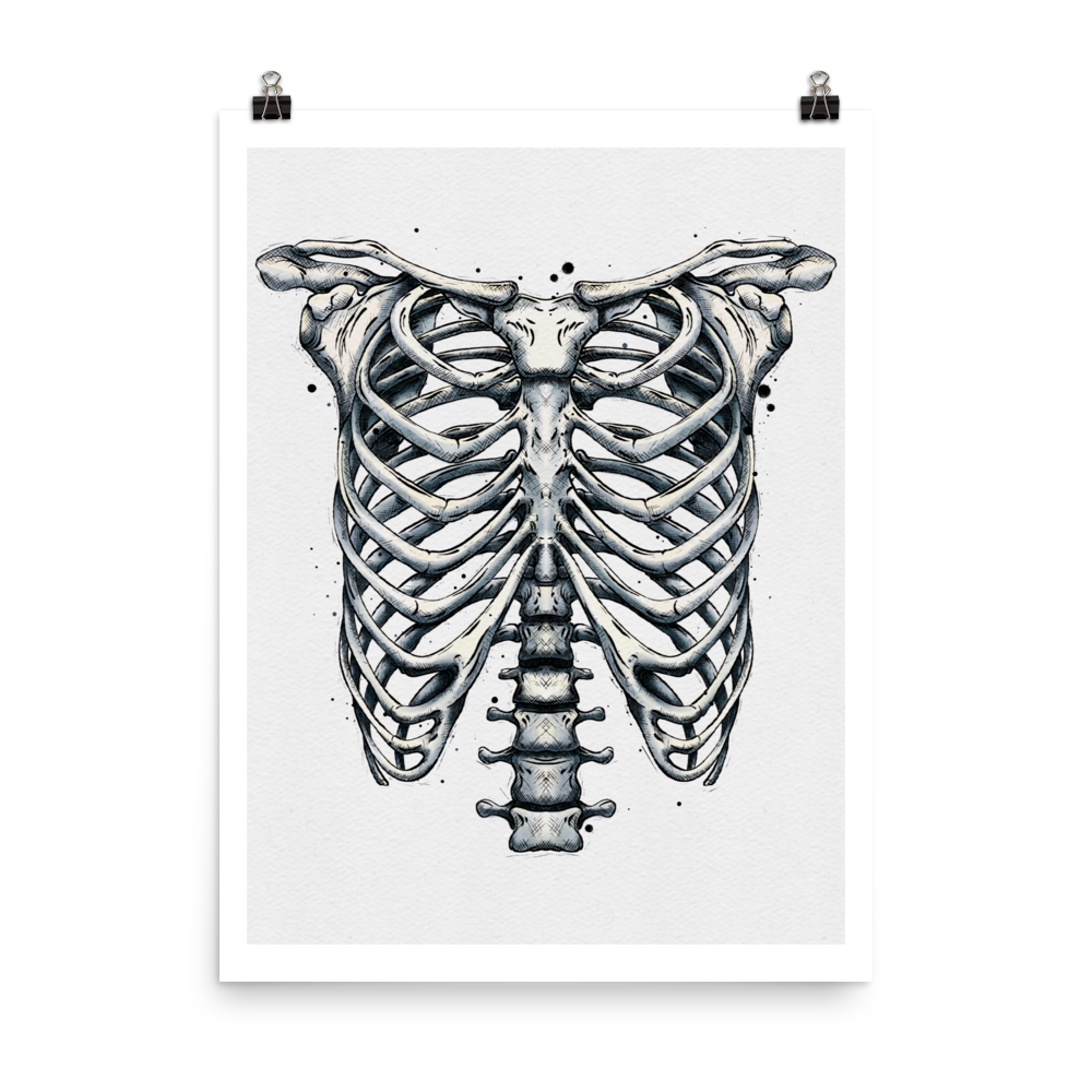 Ribcage Graphic Watercolour Print
