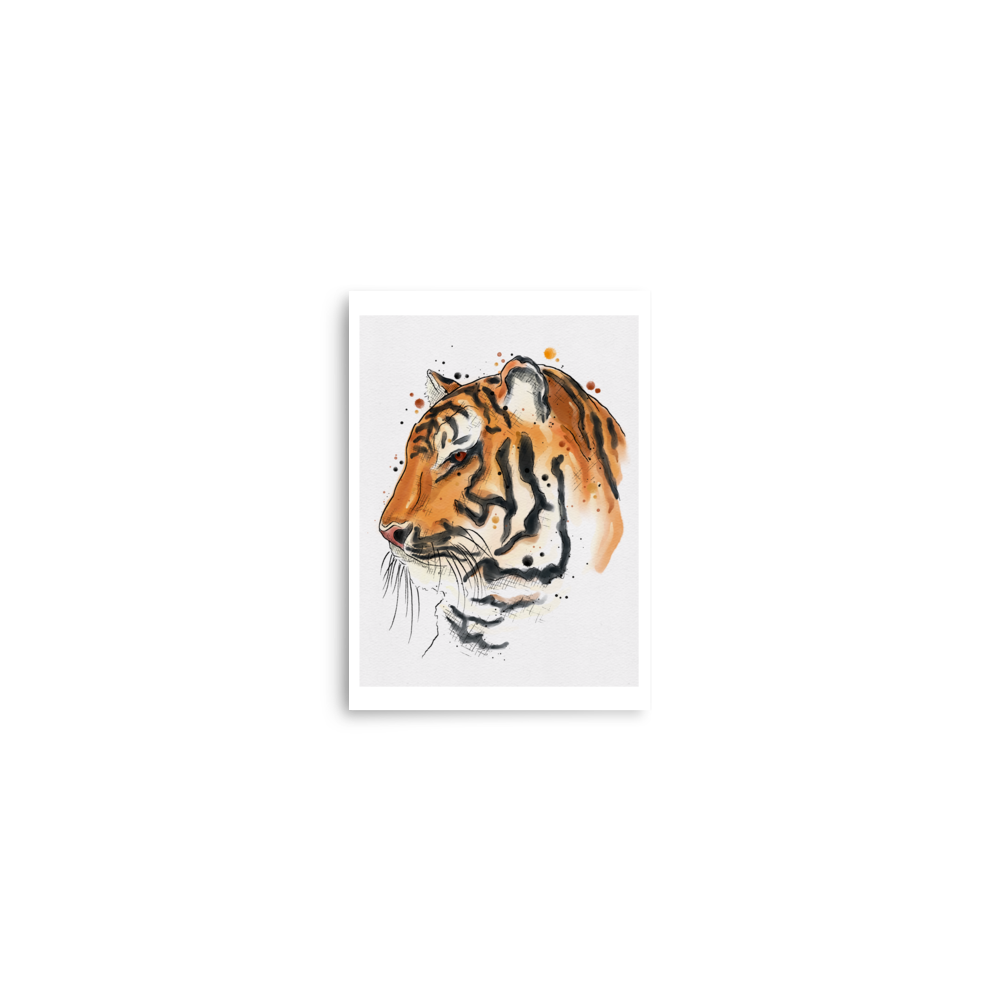 Tiger Graphic Watercolour Print