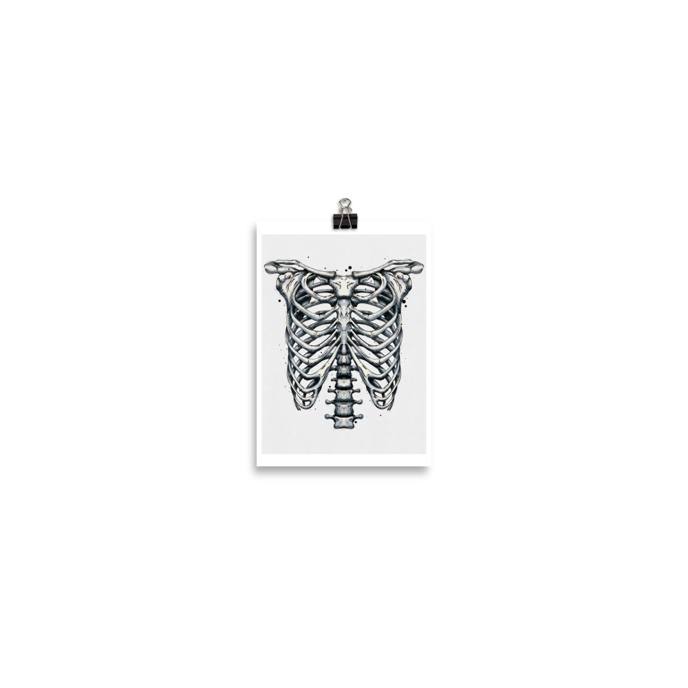 Ribcage Graphic Watercolour Print