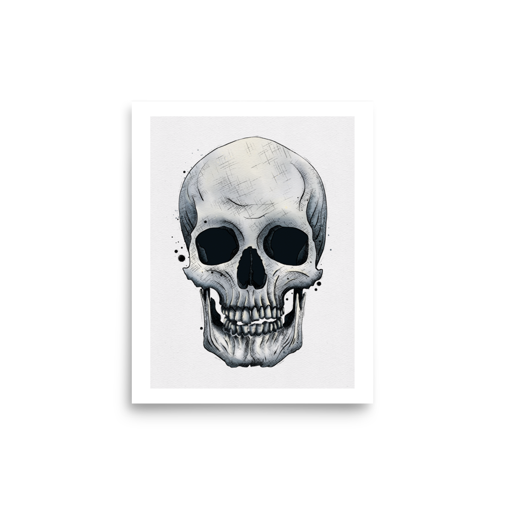 Skull Graphic Watercolour Print