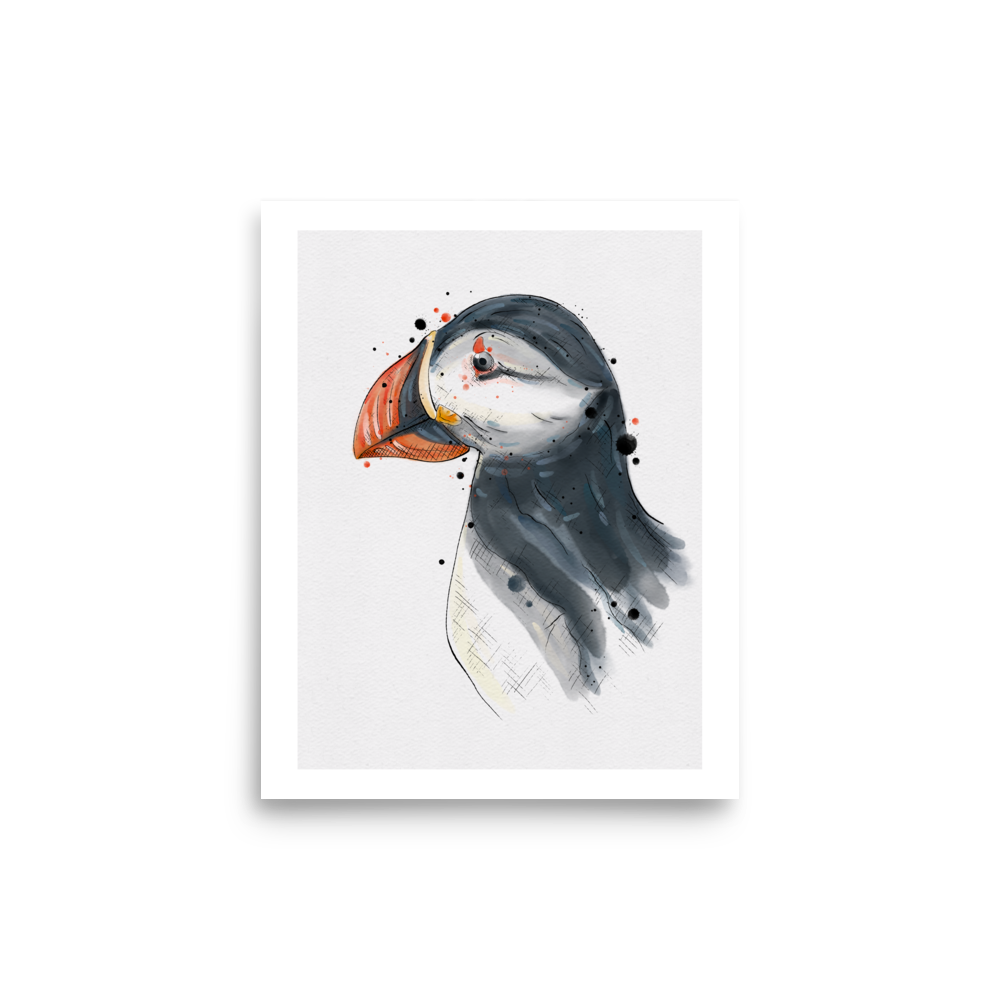 Puffin Graphic Watercolour Print