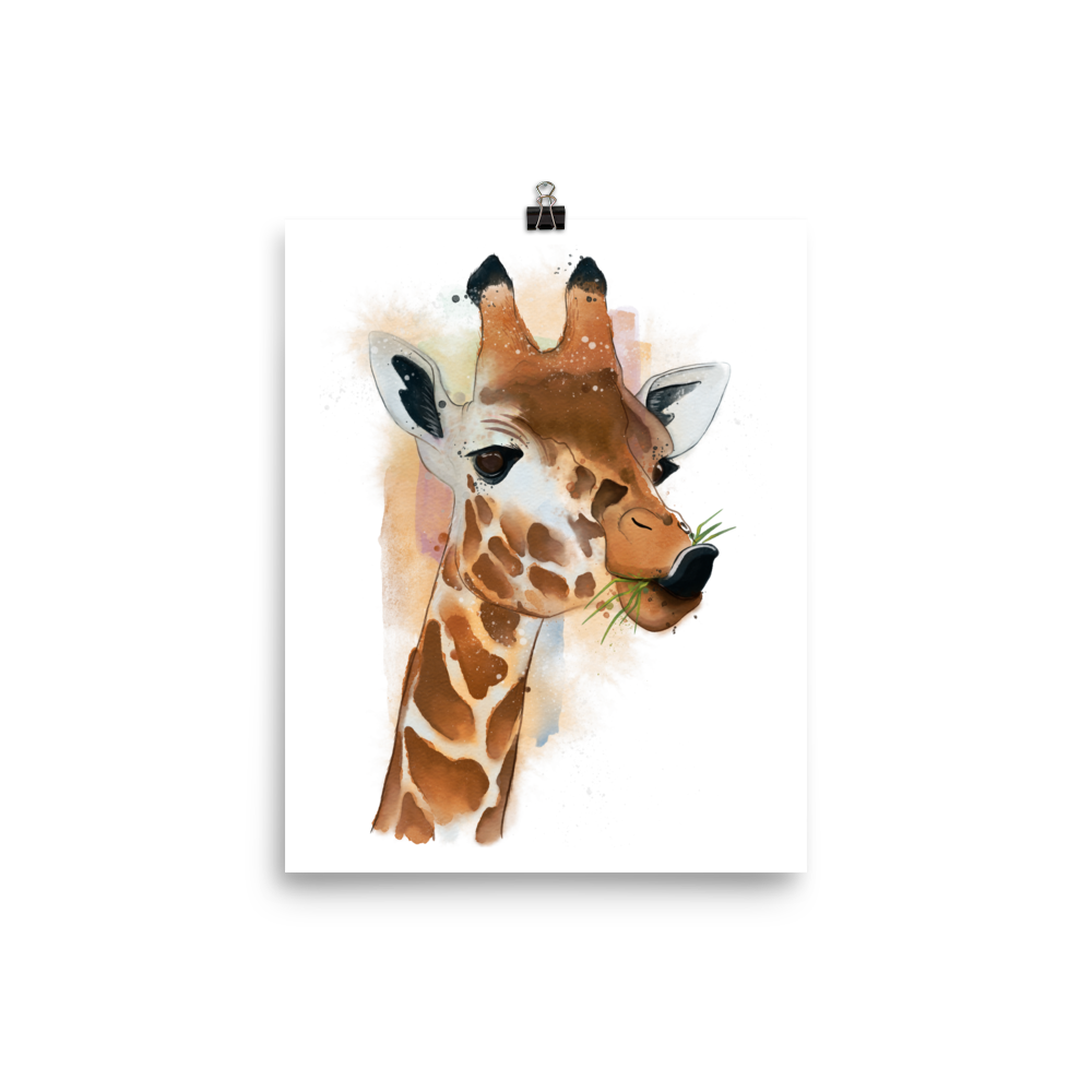 Giraffe Watercolour Print