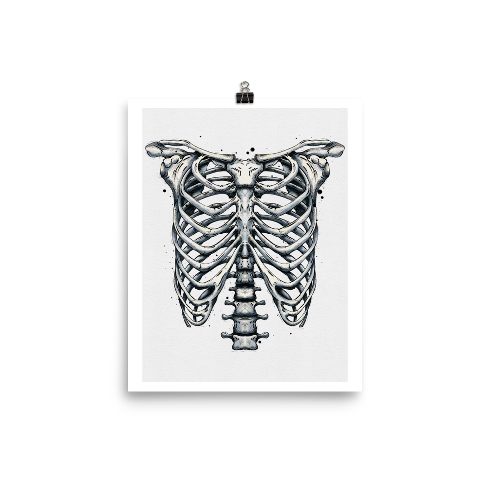 Ribcage Graphic Watercolour Print