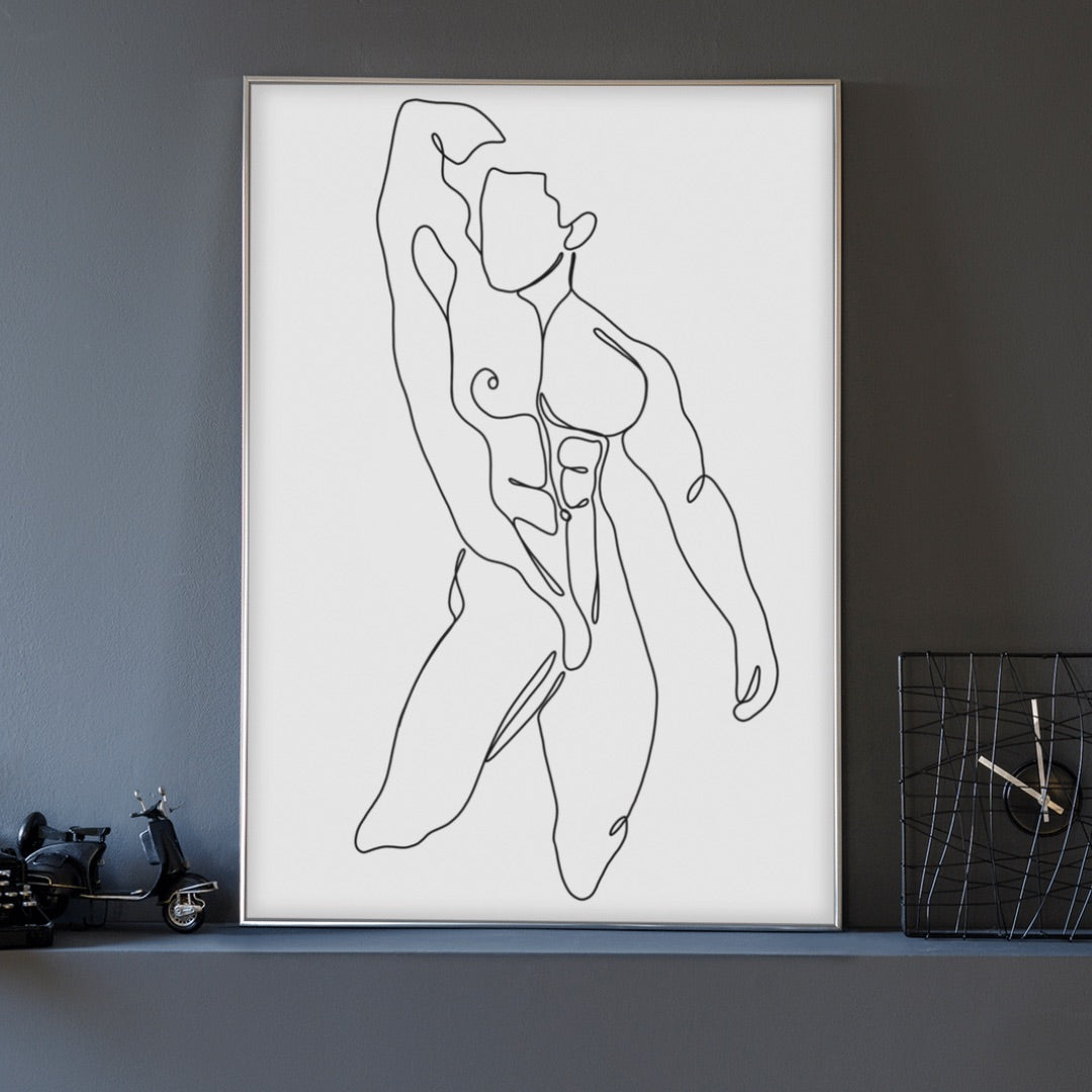 Gabriel - Male Line Art Print