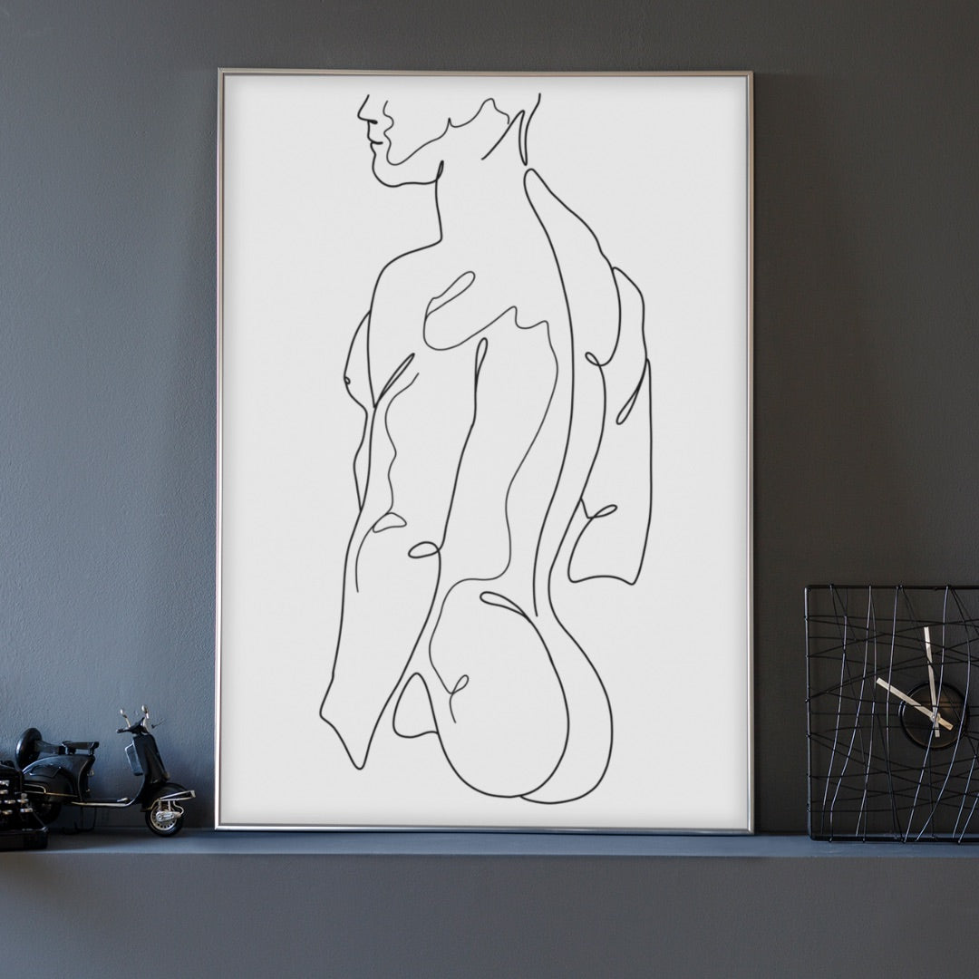 Tobias - Male Line Art Print