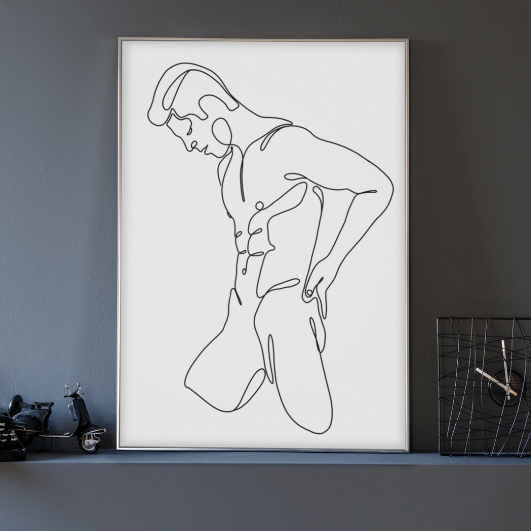 Ariel - Male Line Art Print