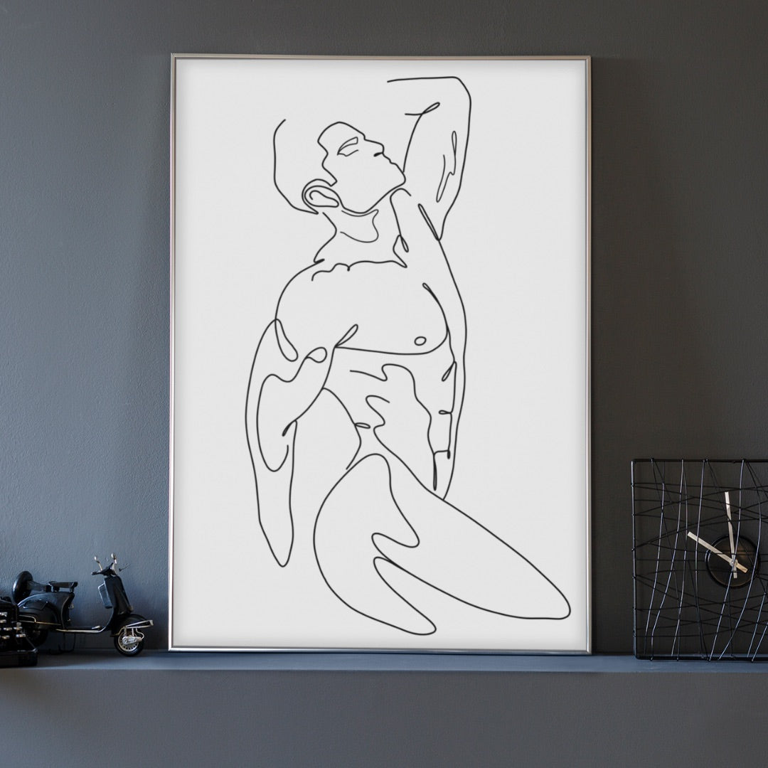 William - Male Line Art Print