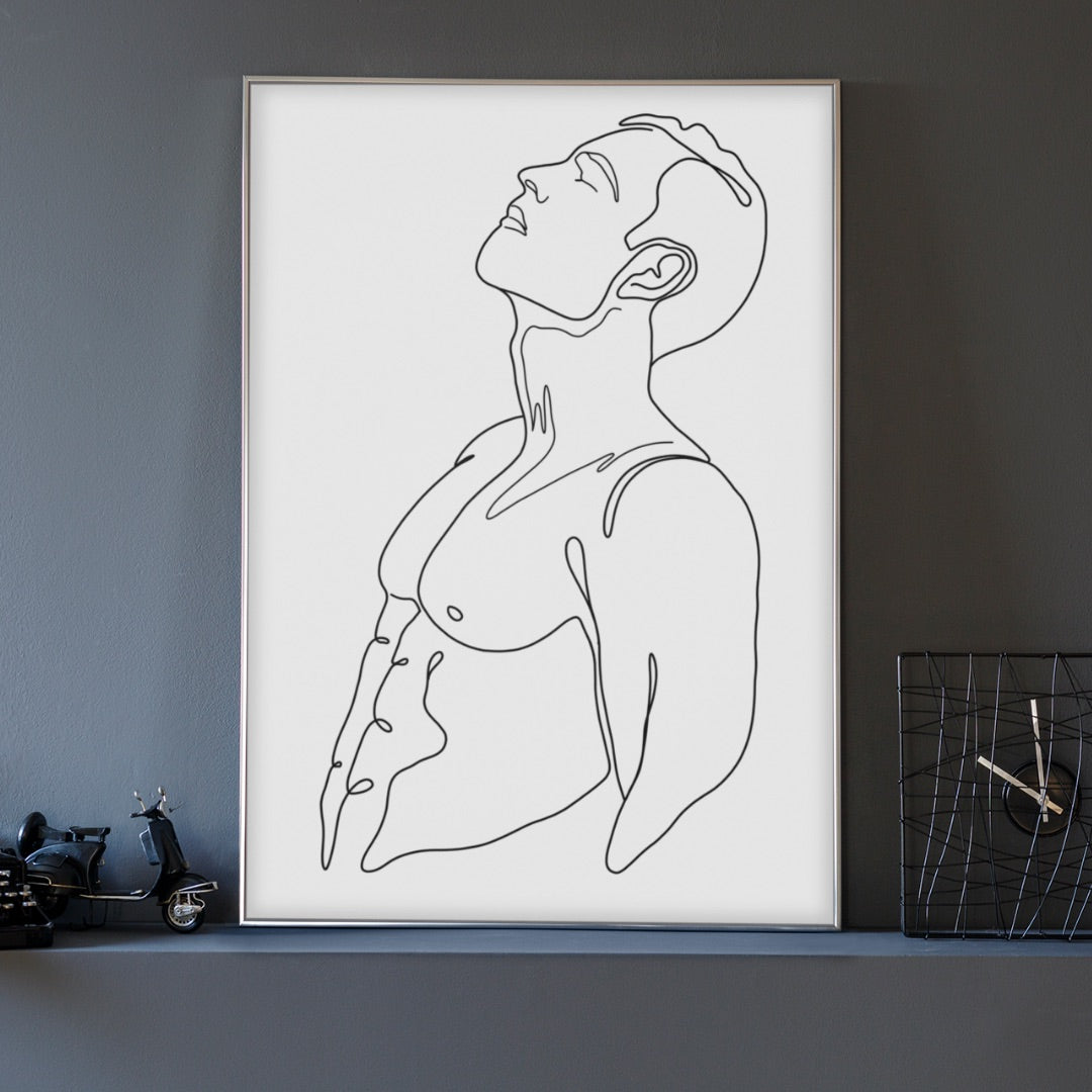 Isaac - Male Line Art Print