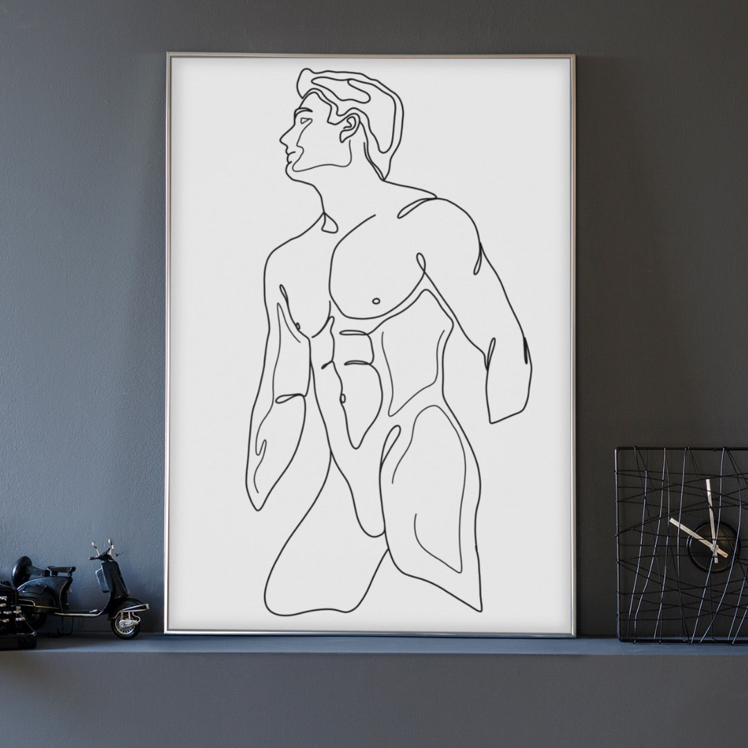 Nathaniel - Male Line Art Print
