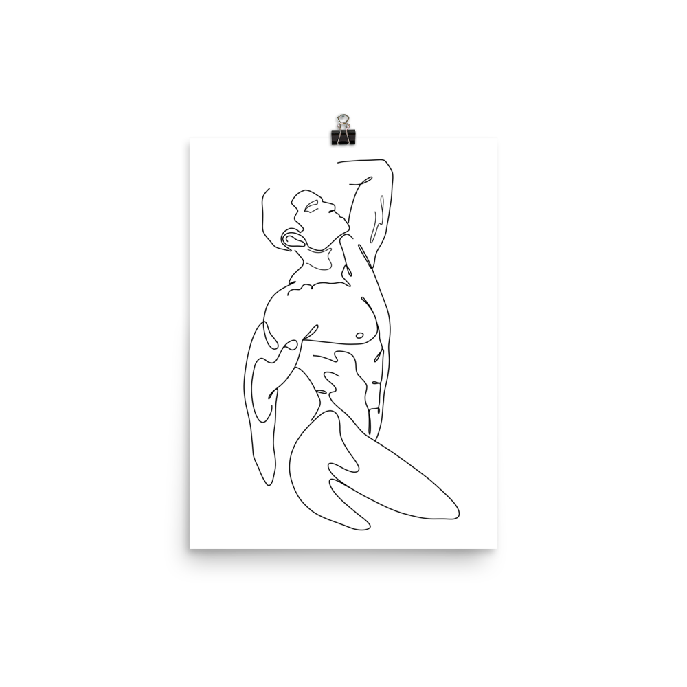 William - Male Line Art Print