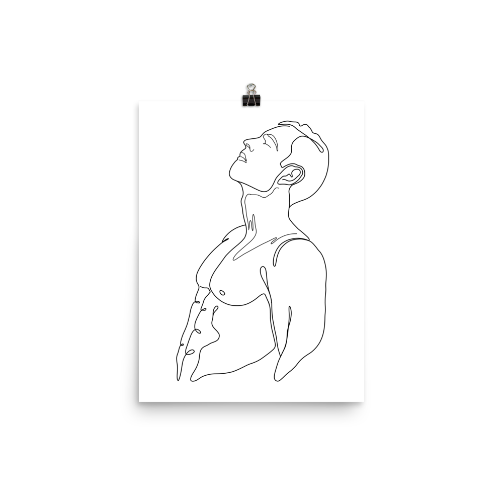 Isaac - Male Line Art Print