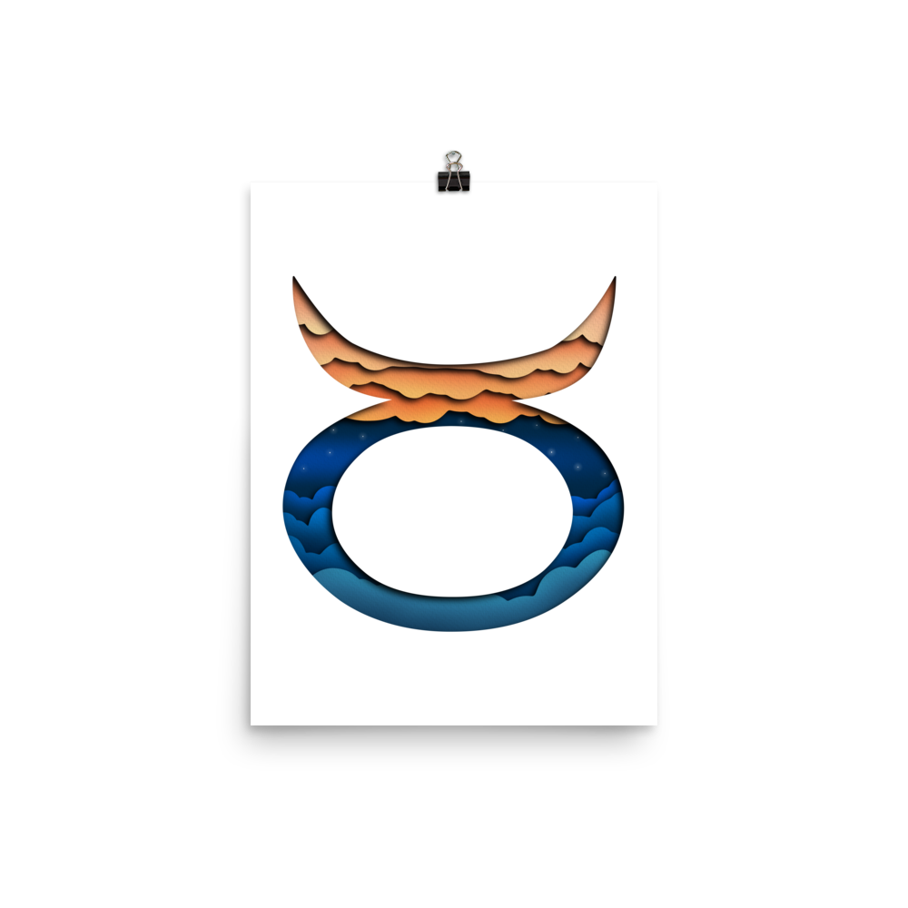 Taurus Paper Illusion Zodiac Print