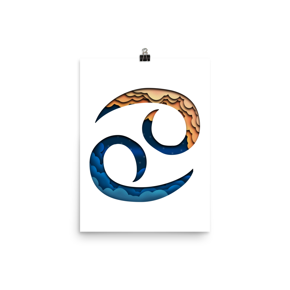 Cancer Paper Illusion Zodiac Print