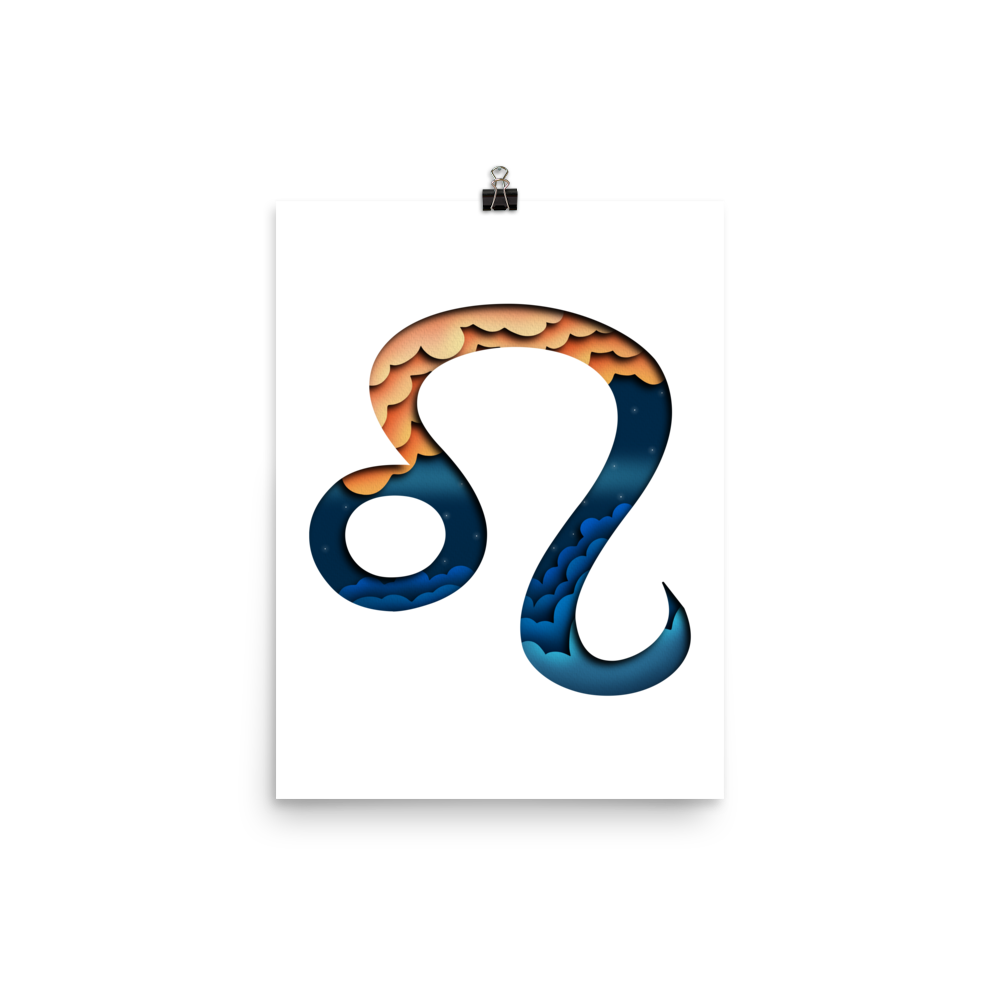 Leo Paper Illusion Zodiac Print