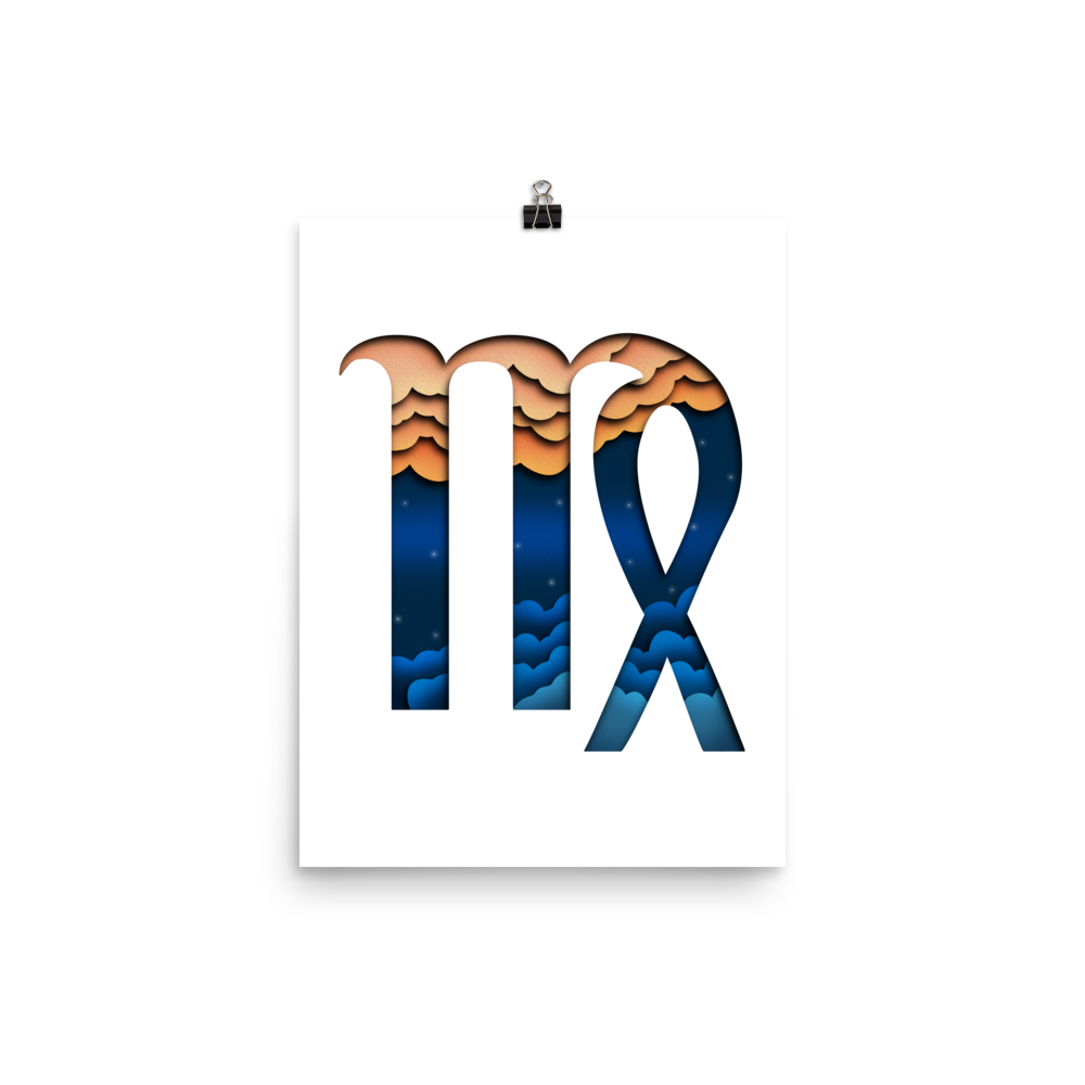 Virgo Paper Illusion Zodiac Print