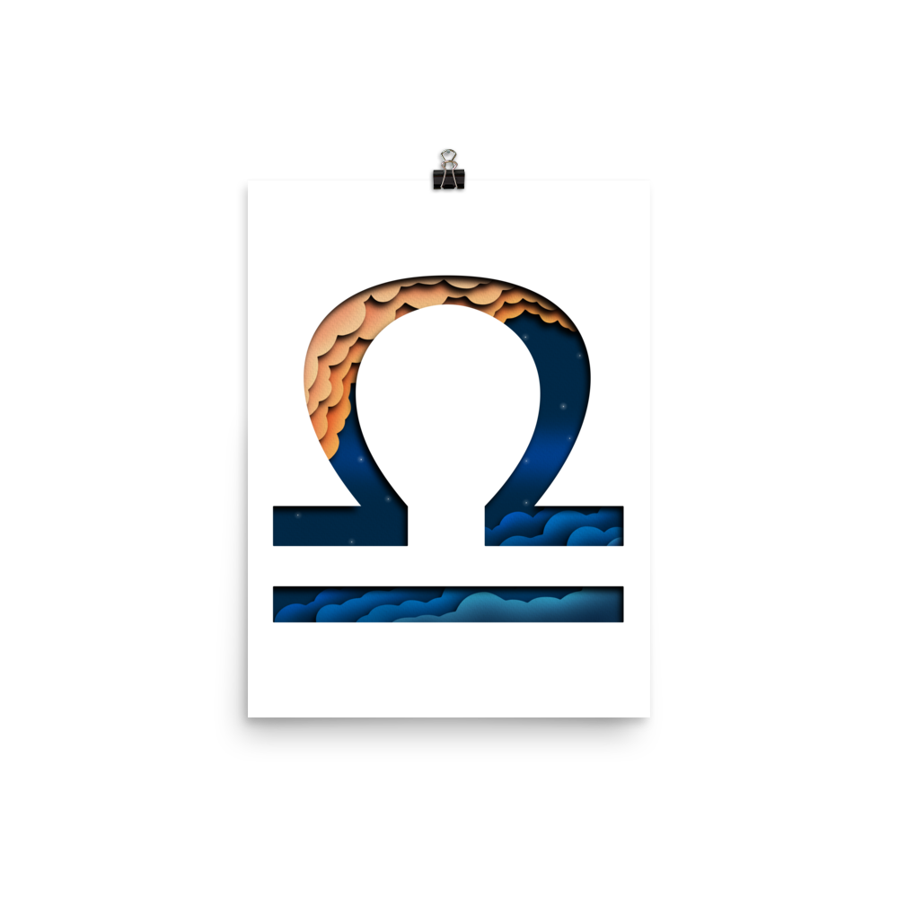 Libra Paper Illusion Zodiac Print