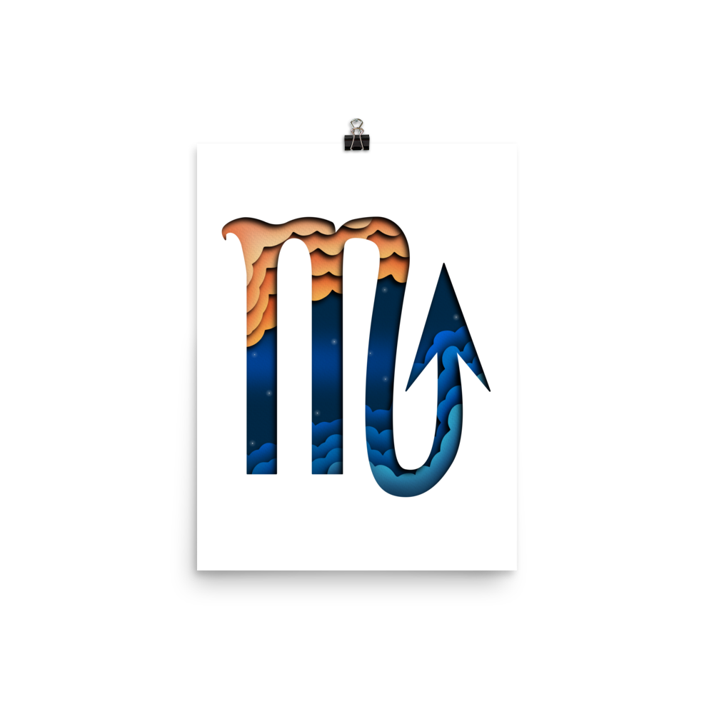 Scorpio Paper Illusion Zodiac Print