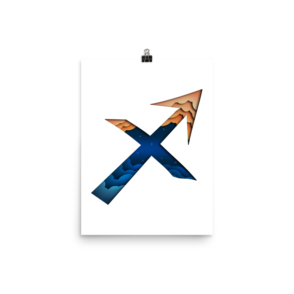 Sagittarius Paper Illusion Zodiac Print