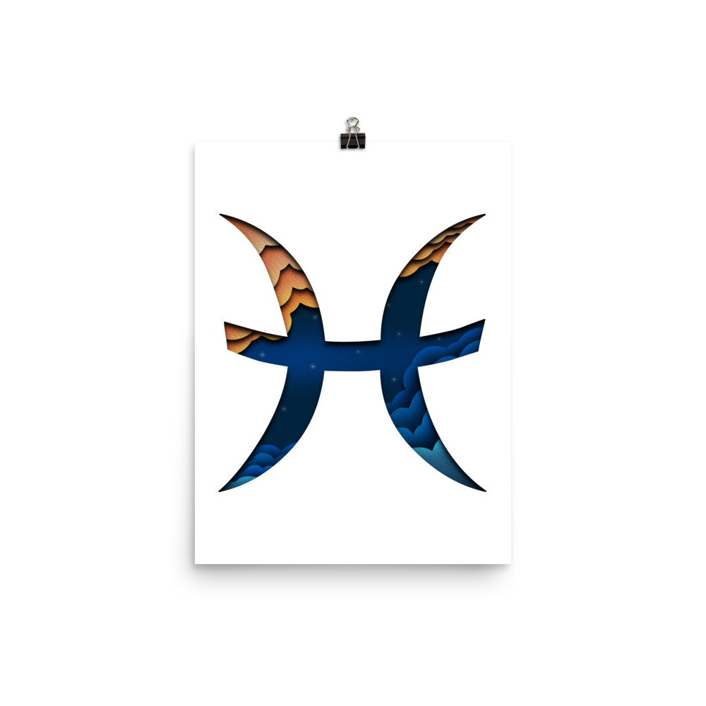 Pisces Paper Illusion Zodiac Print