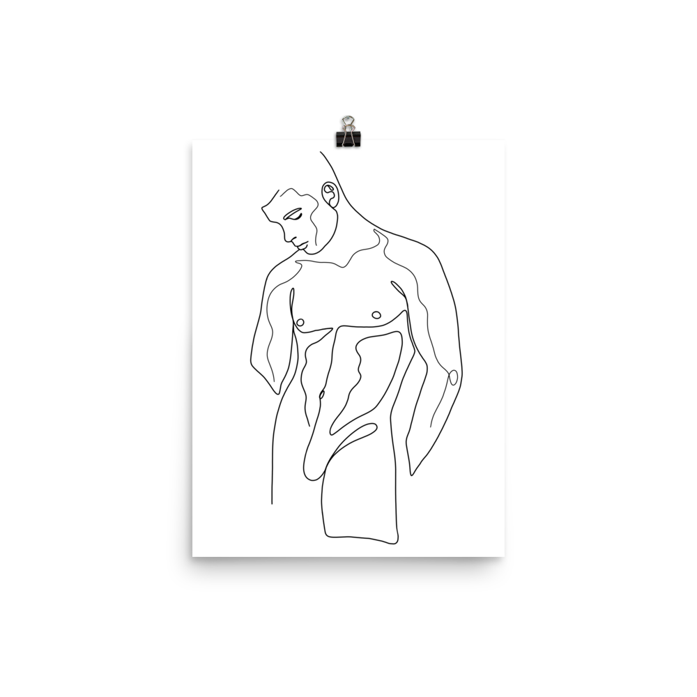 Nolan - Male Line Art Print
