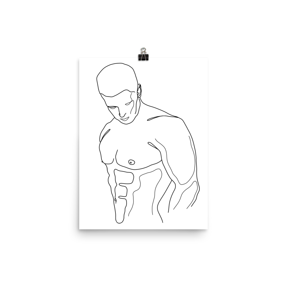 Emmett - Male Line Art Print