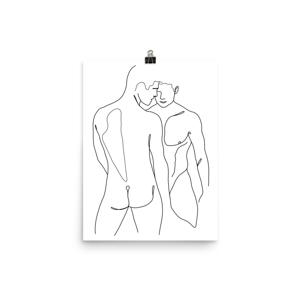 Couple I - Male Line Art Print
