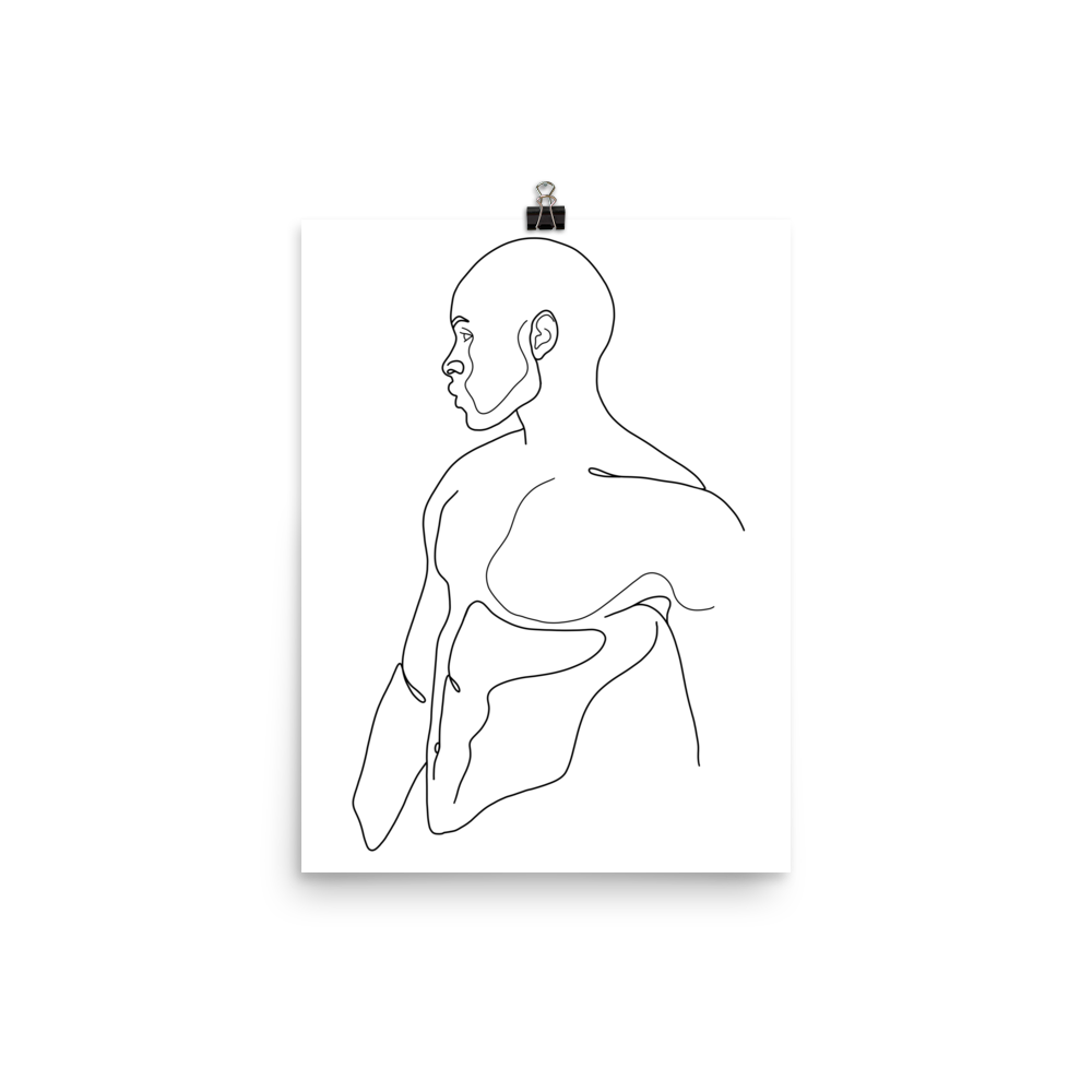 Emmanuel - Male Line Art Print