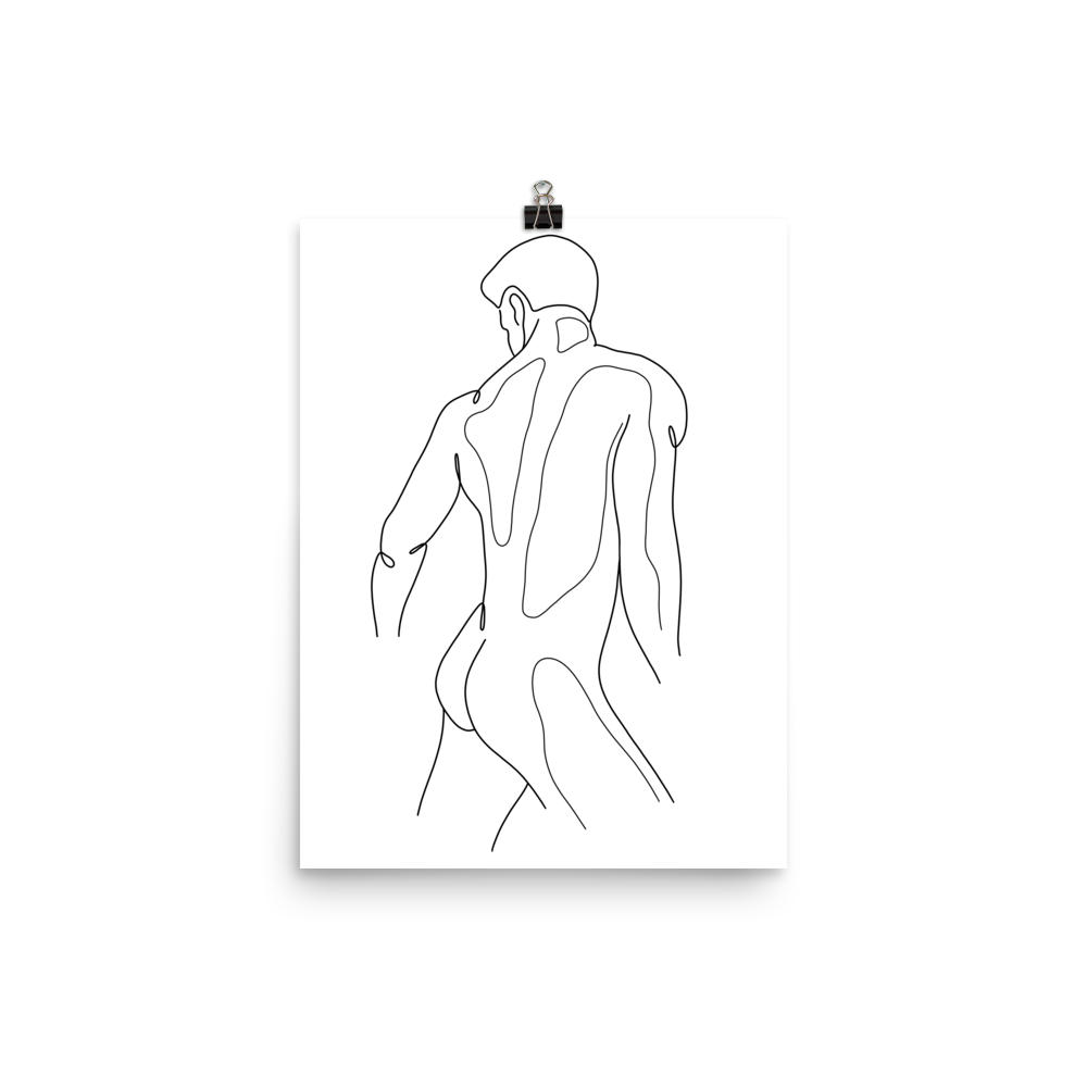 Campbell - Male Line Art Print