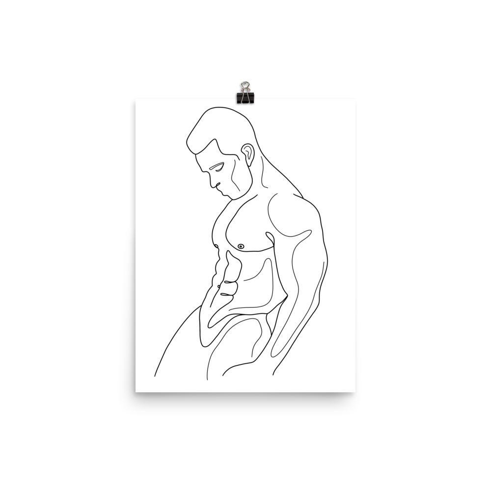 Lucas - Male Line Art Print