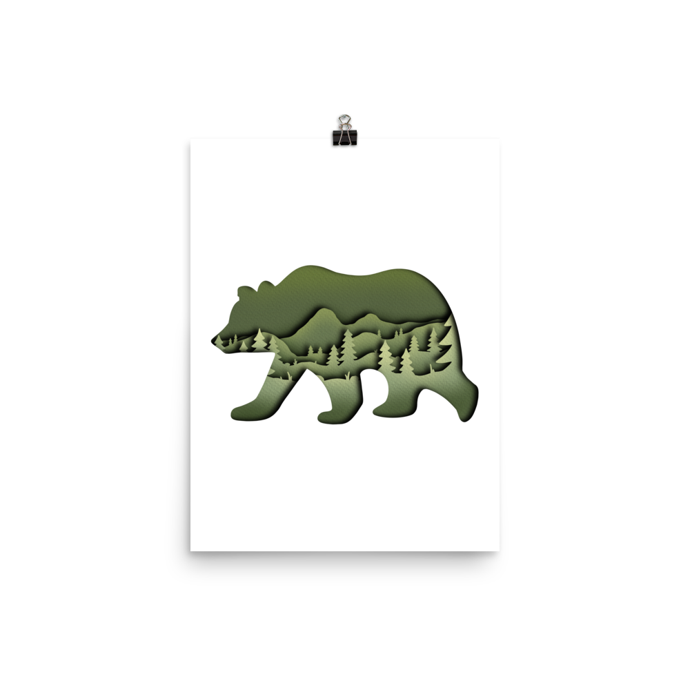 Bear Mountain Paper Illusion Print