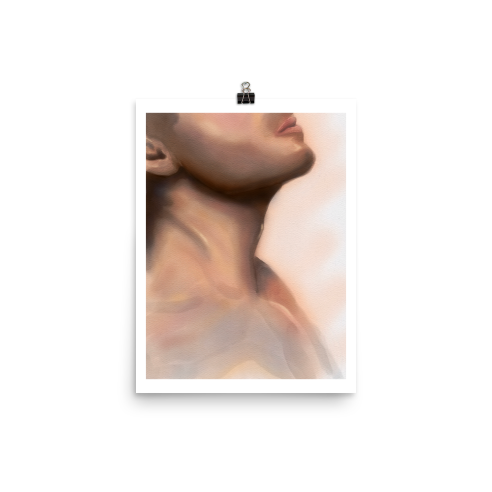 Male Form Print - Jaw, Neck and Chest