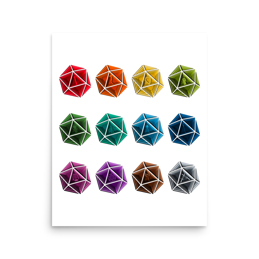 D&D Class D20 Print