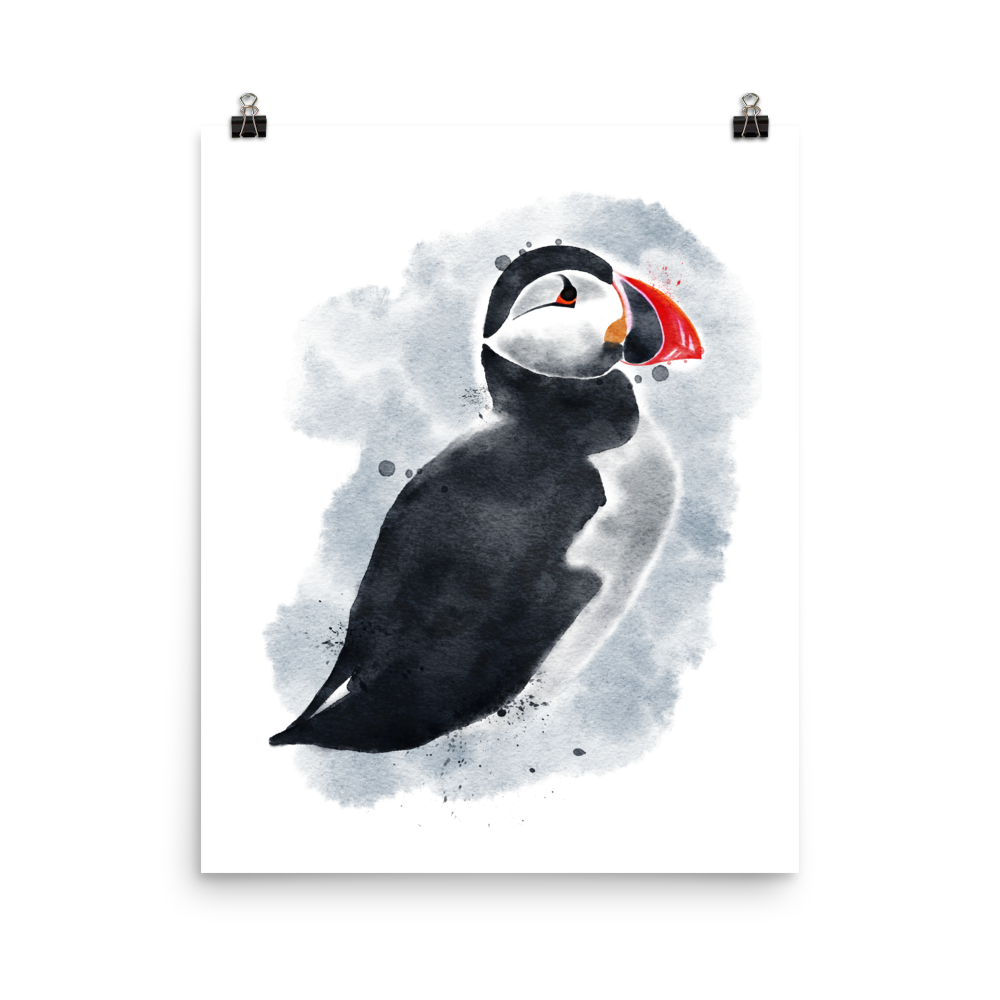 Puffin Watercolour Art Print