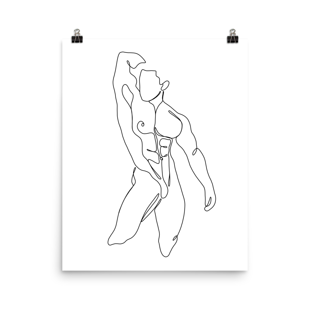 Gabriel - Male Line Art Print