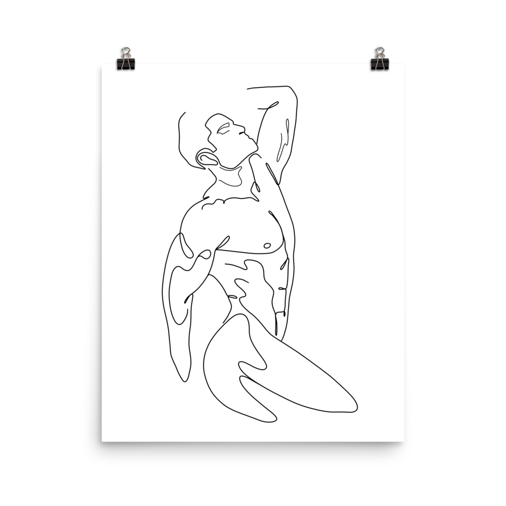 William - Male Line Art Print