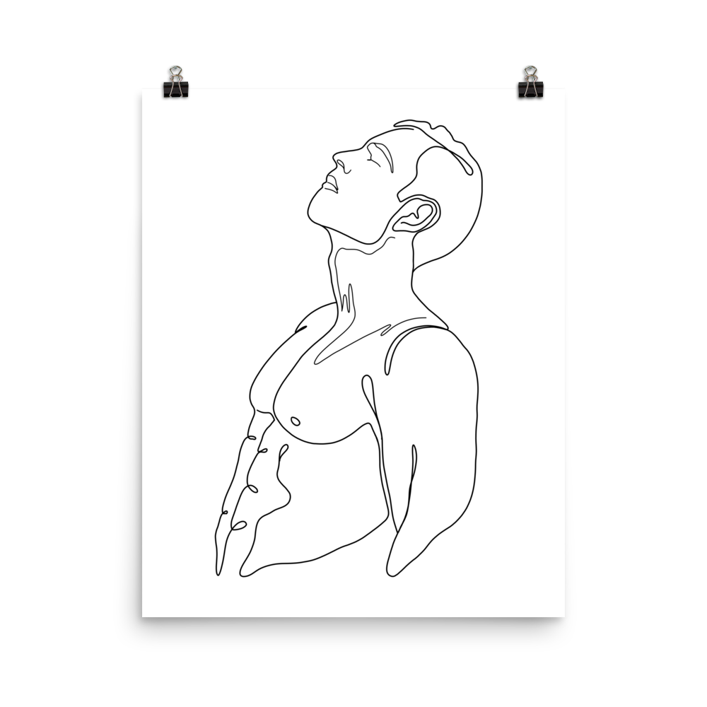 Isaac - Male Line Art Print