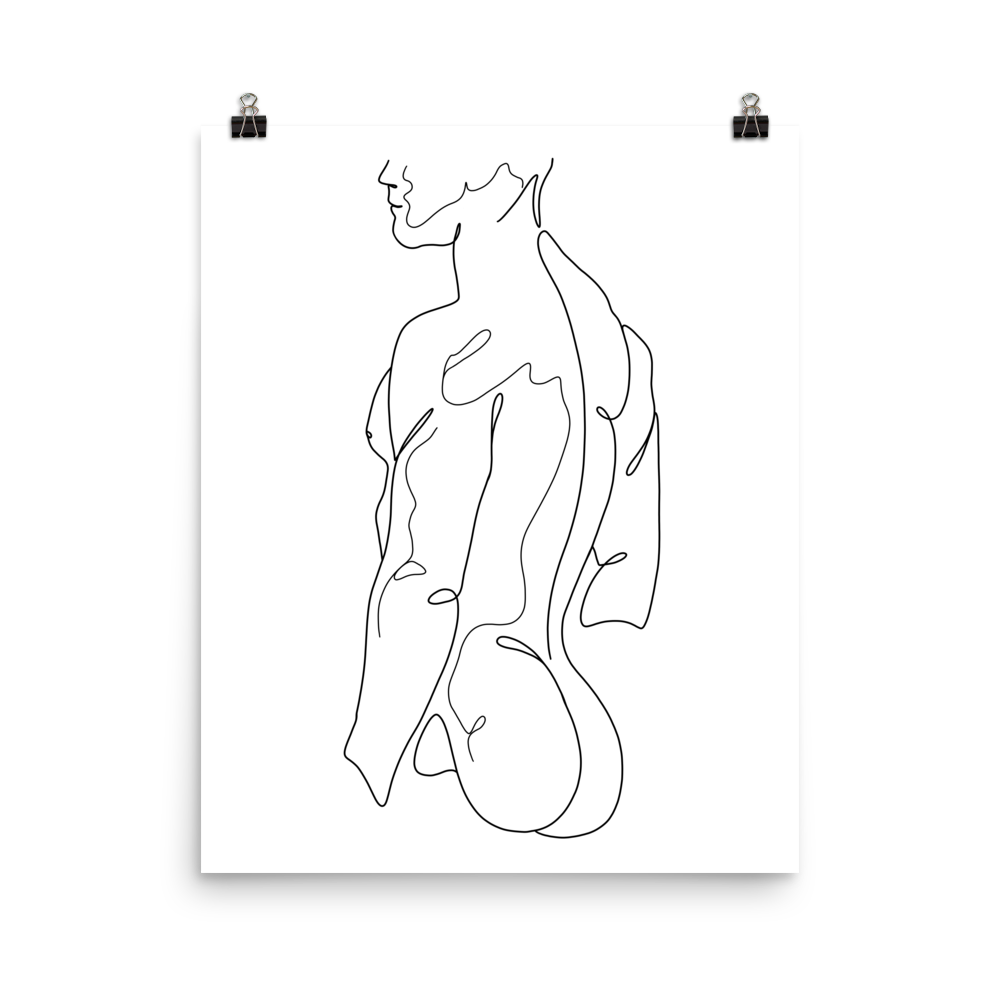 Tobias - Male Line Art Print