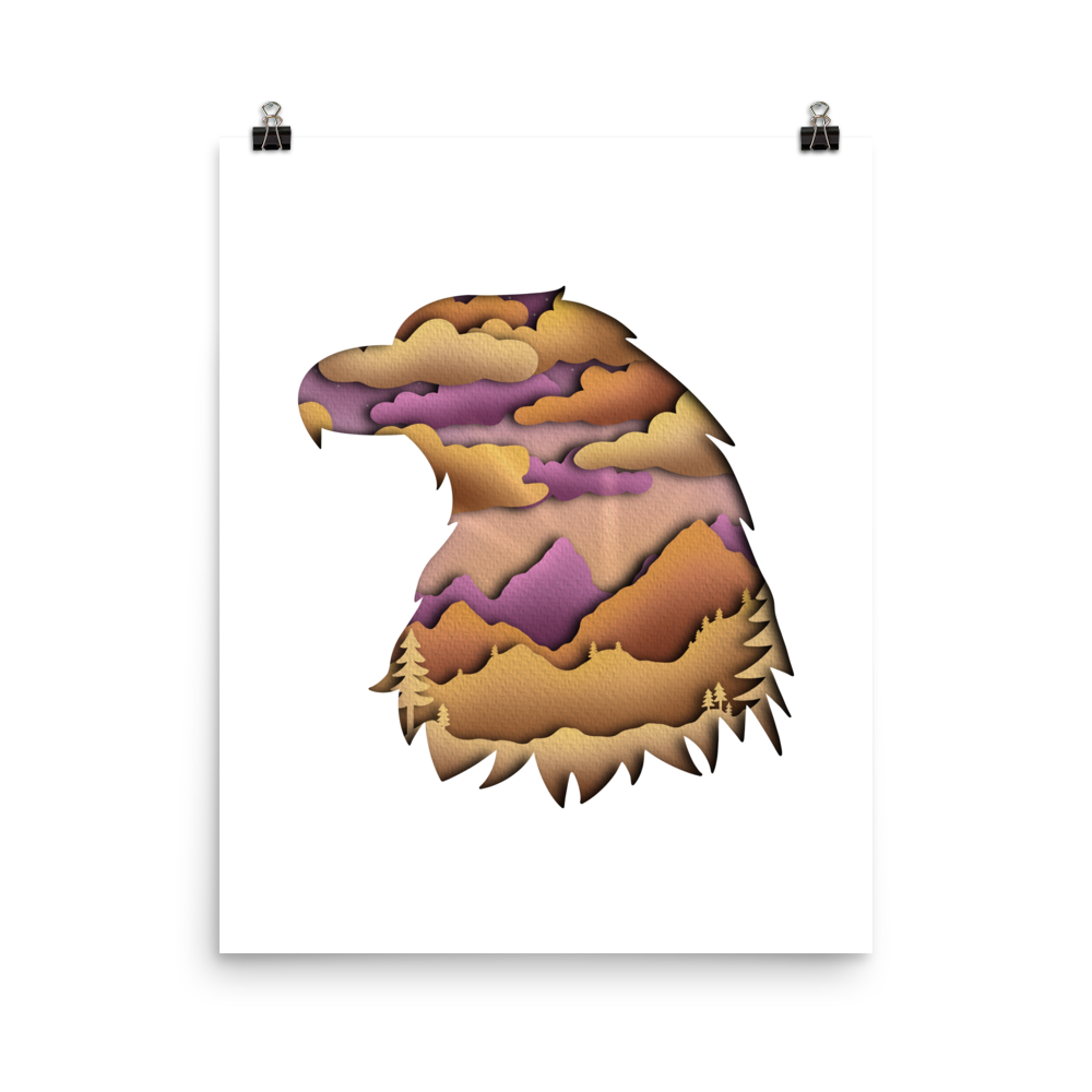 Eagle Mountain Paper Illusion Print