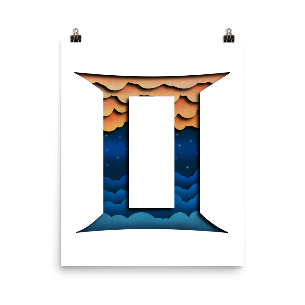 Gemini Paper Illusion Zodiac Print