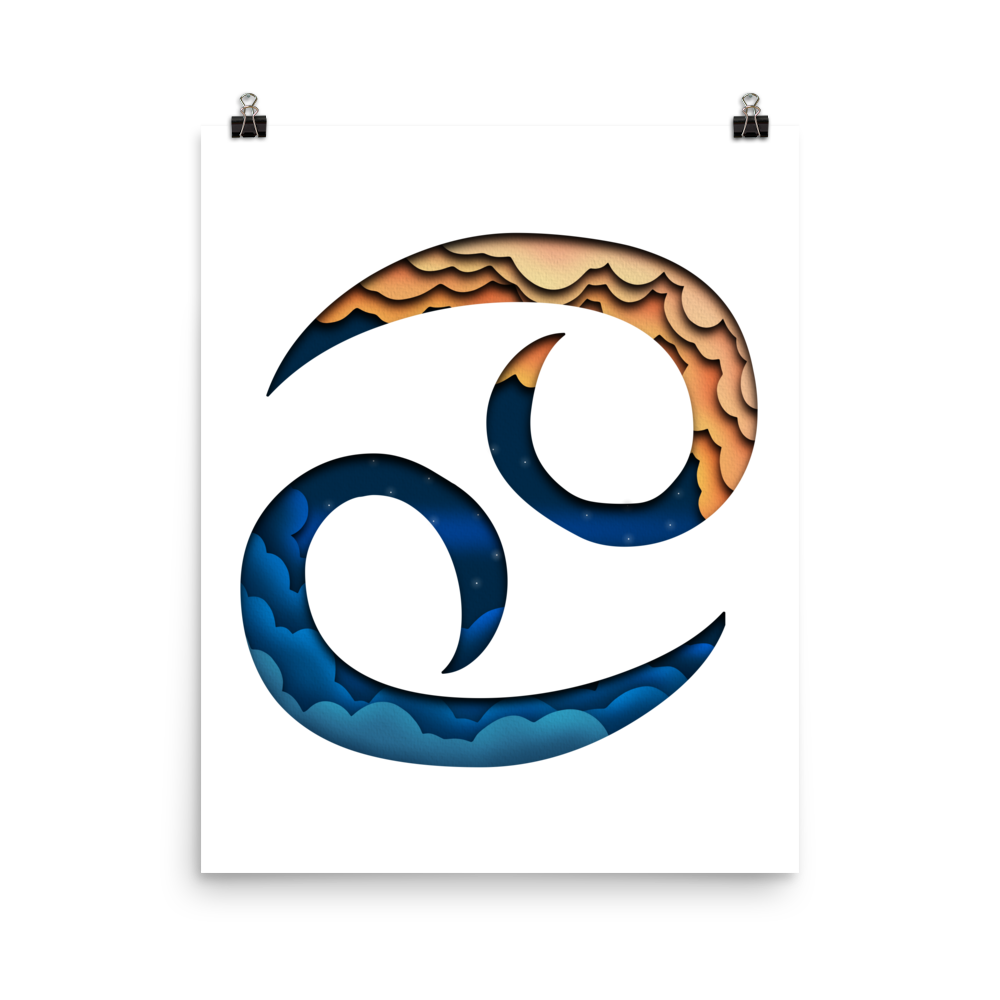 Cancer Paper Illusion Zodiac Print