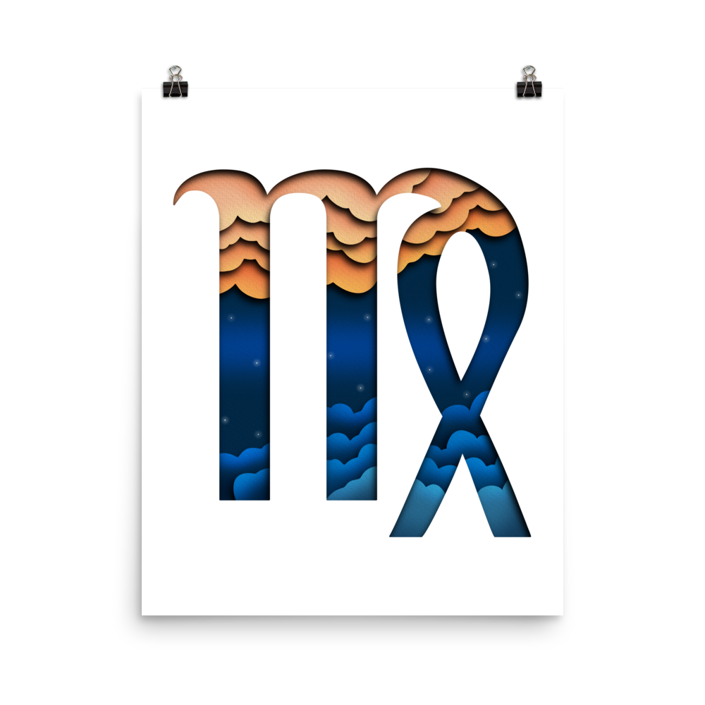 Virgo Paper Illusion Zodiac Print